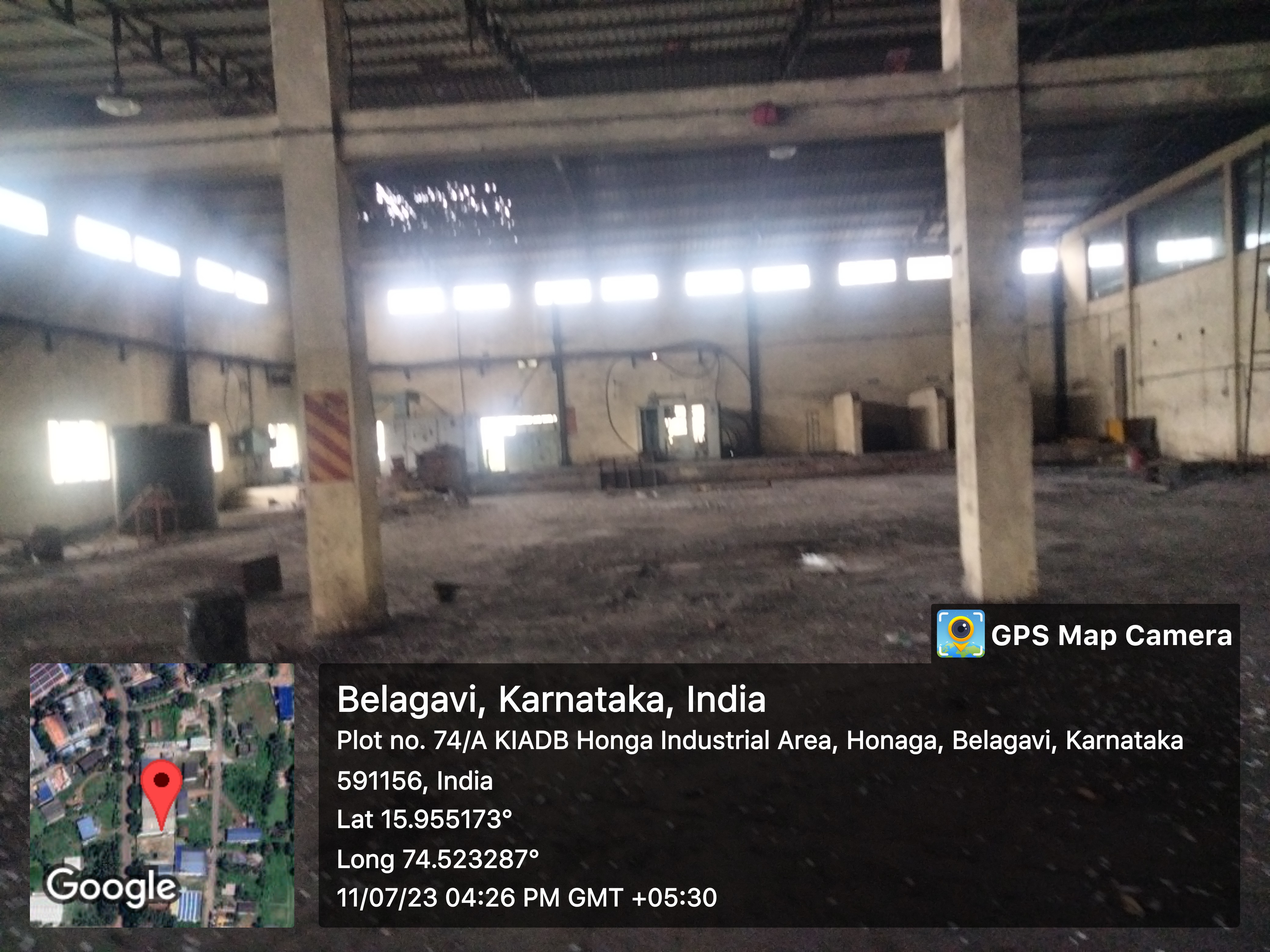 Industrial Plot with Factory Building for sale in Belagavi