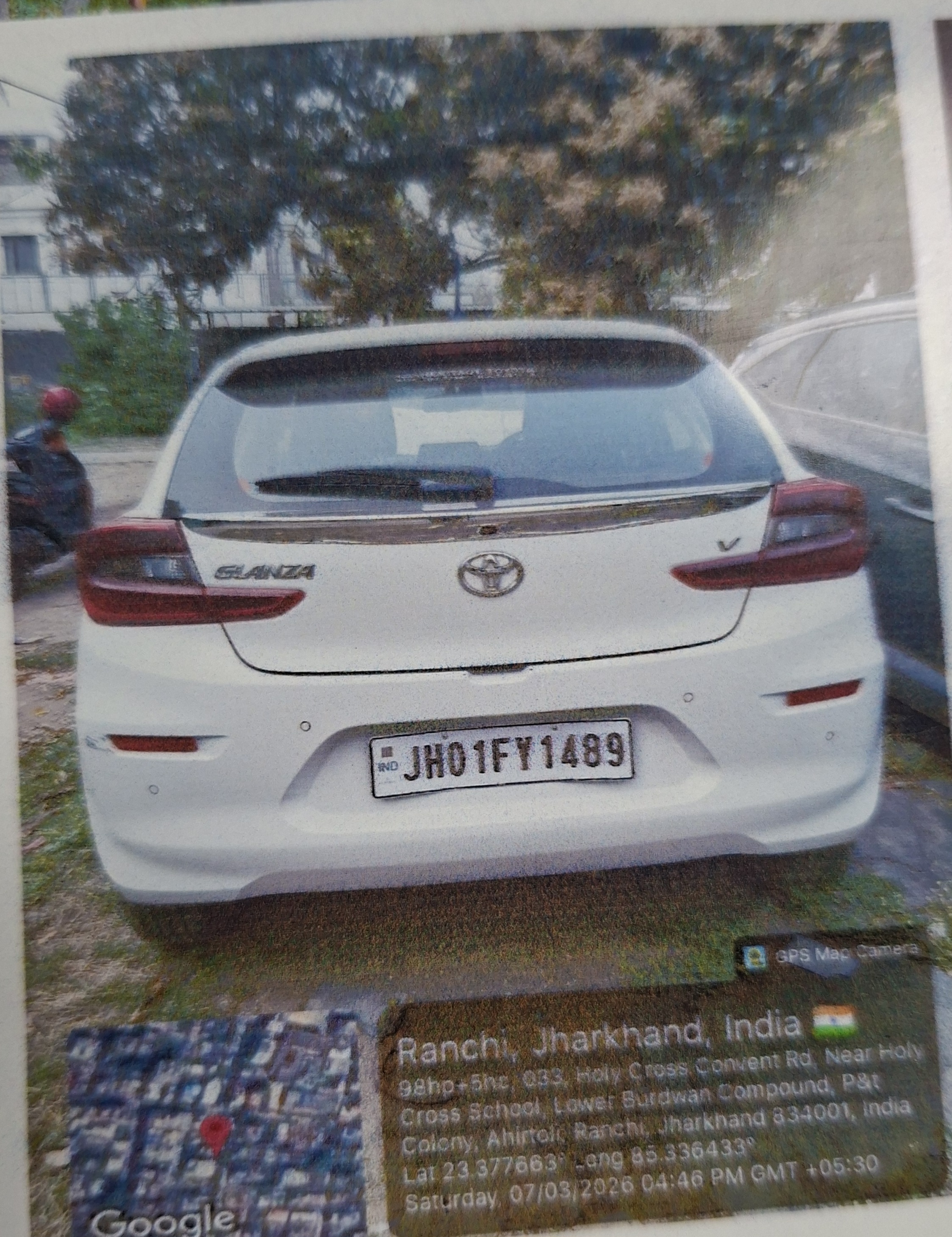 2024 Toyota Glanza V MT Hatchback 29163 km 2 years for sale in SBI COLONY NEAR DEBUKA NURSING HOME LALPUR Ranchi — photo 1