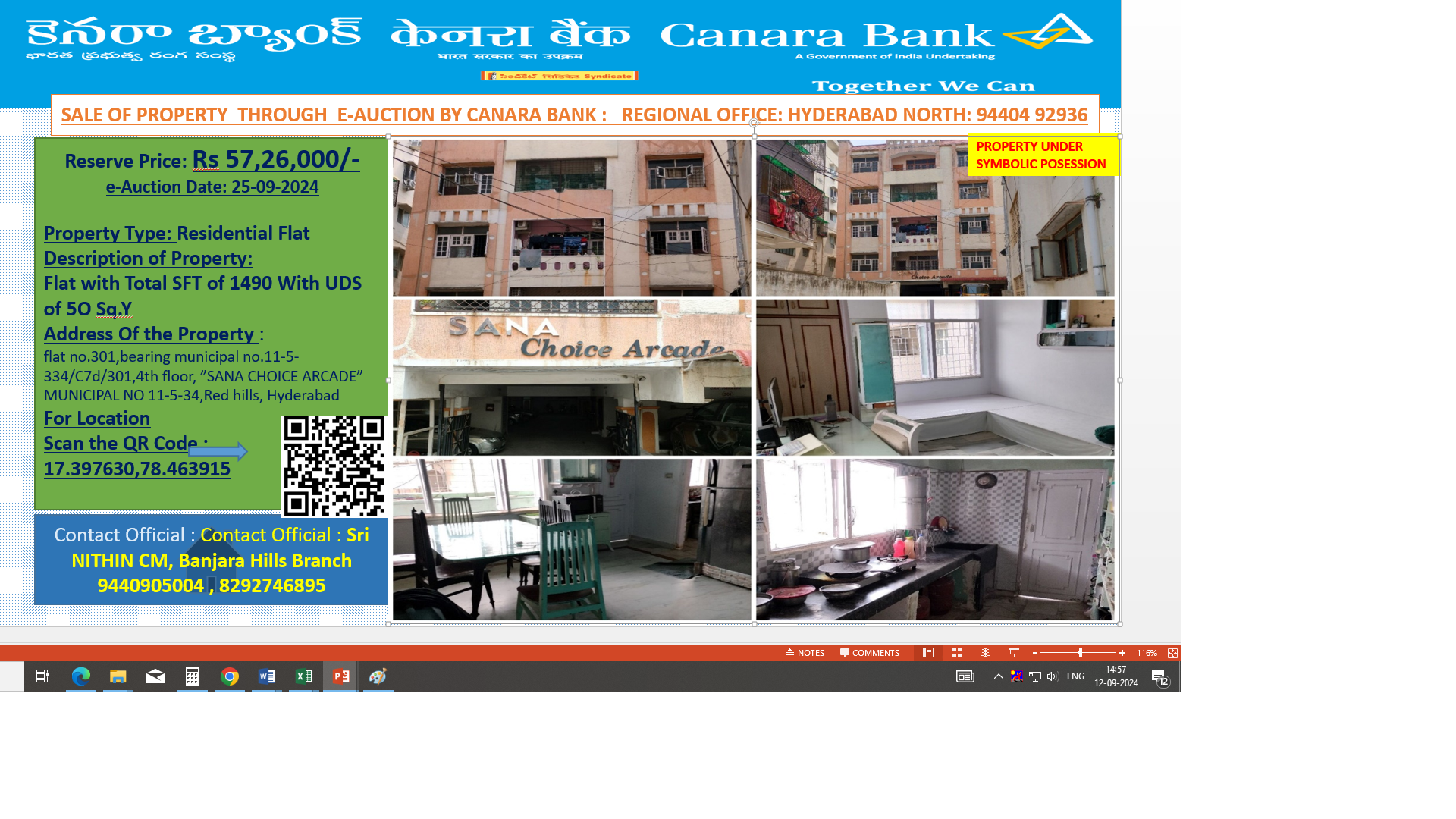 2 BHK Flat for sale in SANA CHOICE ARCADE, RED HILLS HYDERABAD Hyderabad — photo 1
