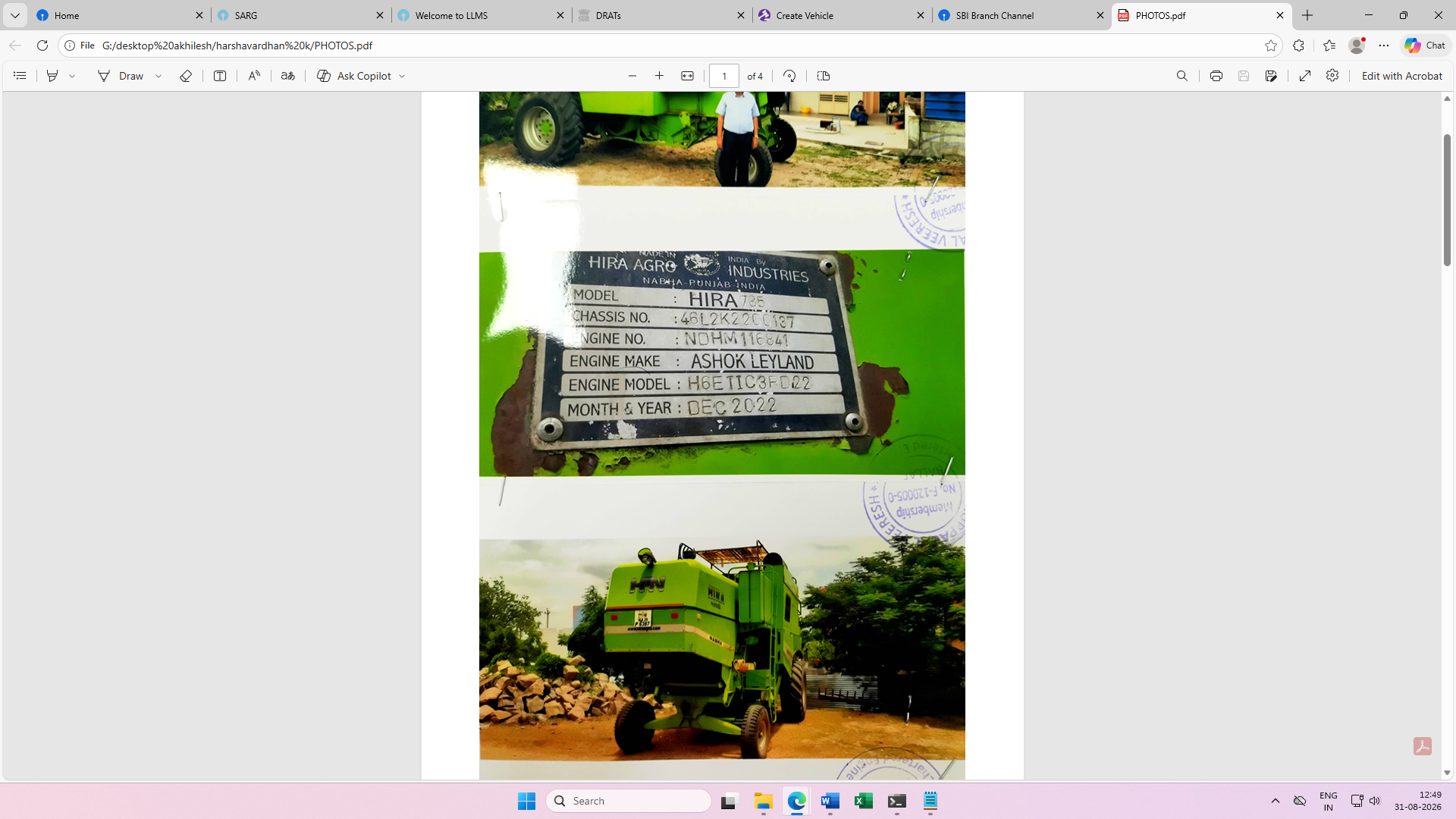 2022 Ashok Leyland HIPPO 5536 6x4 3900/Chassis Trailer 1659 km 4 years for sale in GLOBAL INVESTIGATORS RESOLUTION AGENTS Gangawati — photo 1