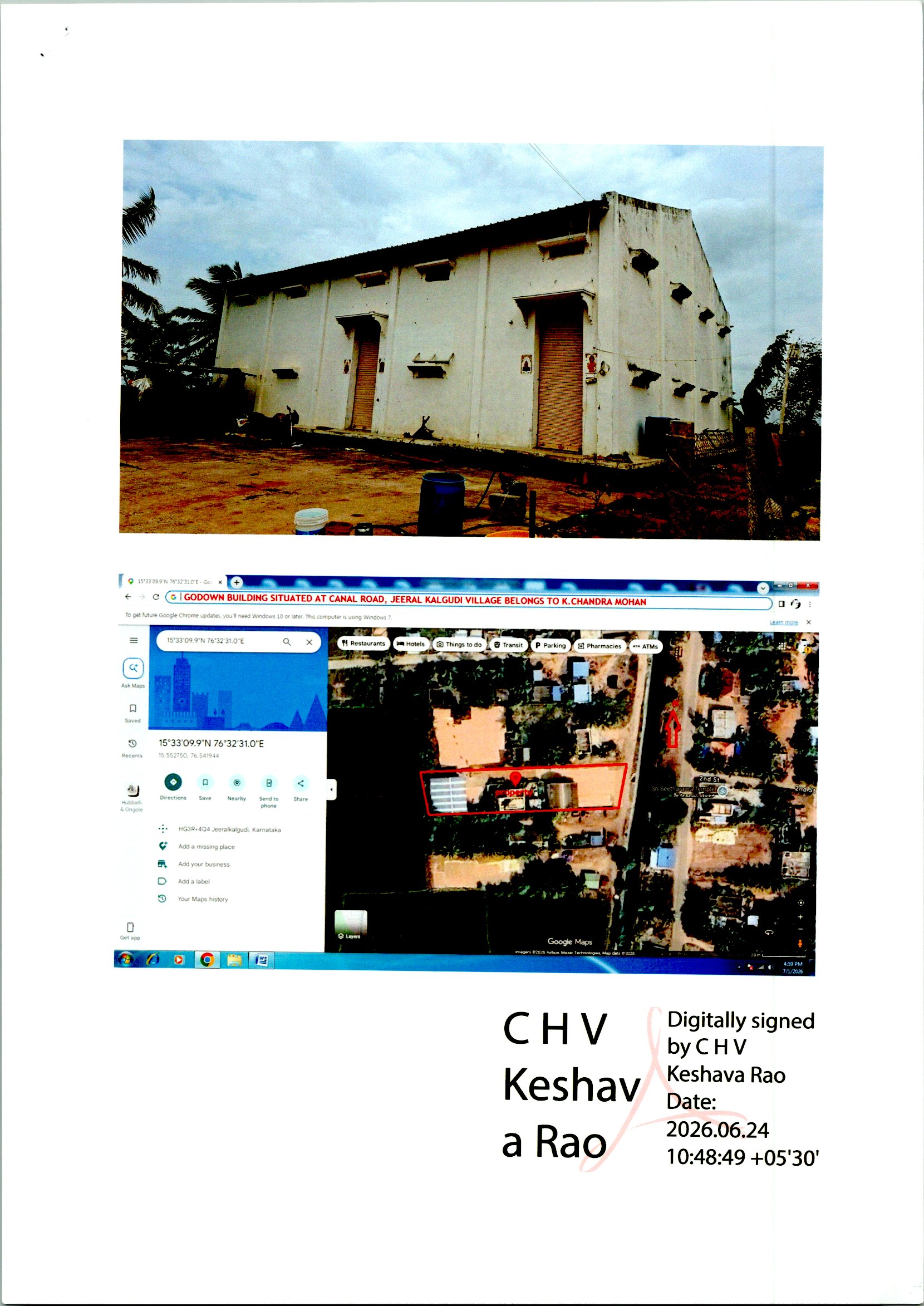 AGRICULTURAL LAND AND GODOWN for sale in Jeeralkalgudi Village, Gangavathi Taluk, Koppal Gangawati — photo 1