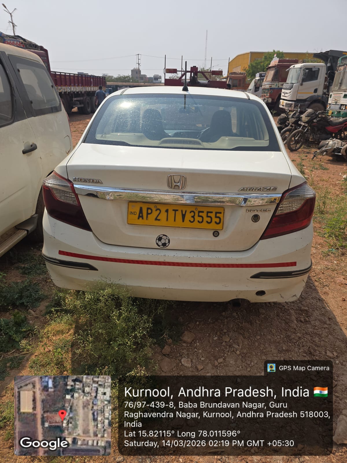 2017 Honda Amaze 1.5 E MT Diesel Compact sedan 280000 km 8 years for sale in RAMAKRISHNA AUTO PARKING YARD Kurnool — photo 4