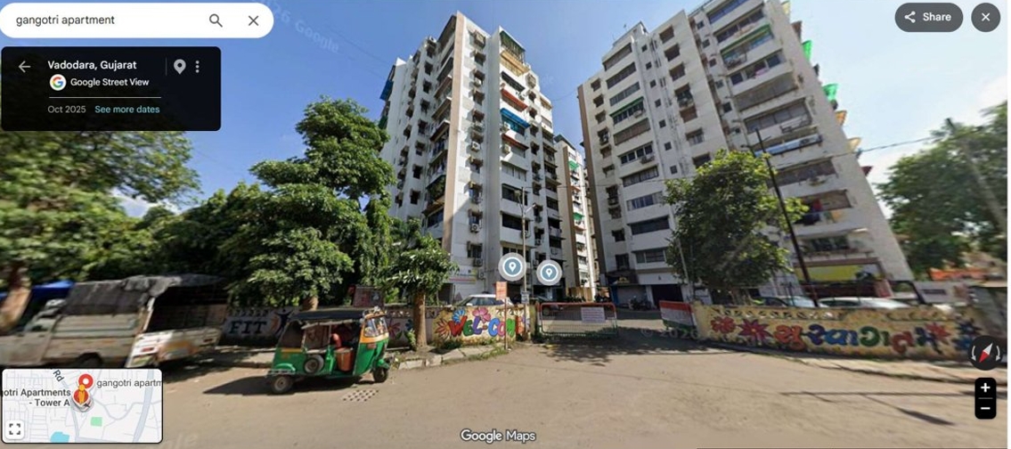 59.48 square meter Flat for sale in Flat No: C-601, Sixth Floor "GANGOTRI APARTMENT" RV Desai Road, Pratap Nagar, Navapura, Vadodara Vadodara