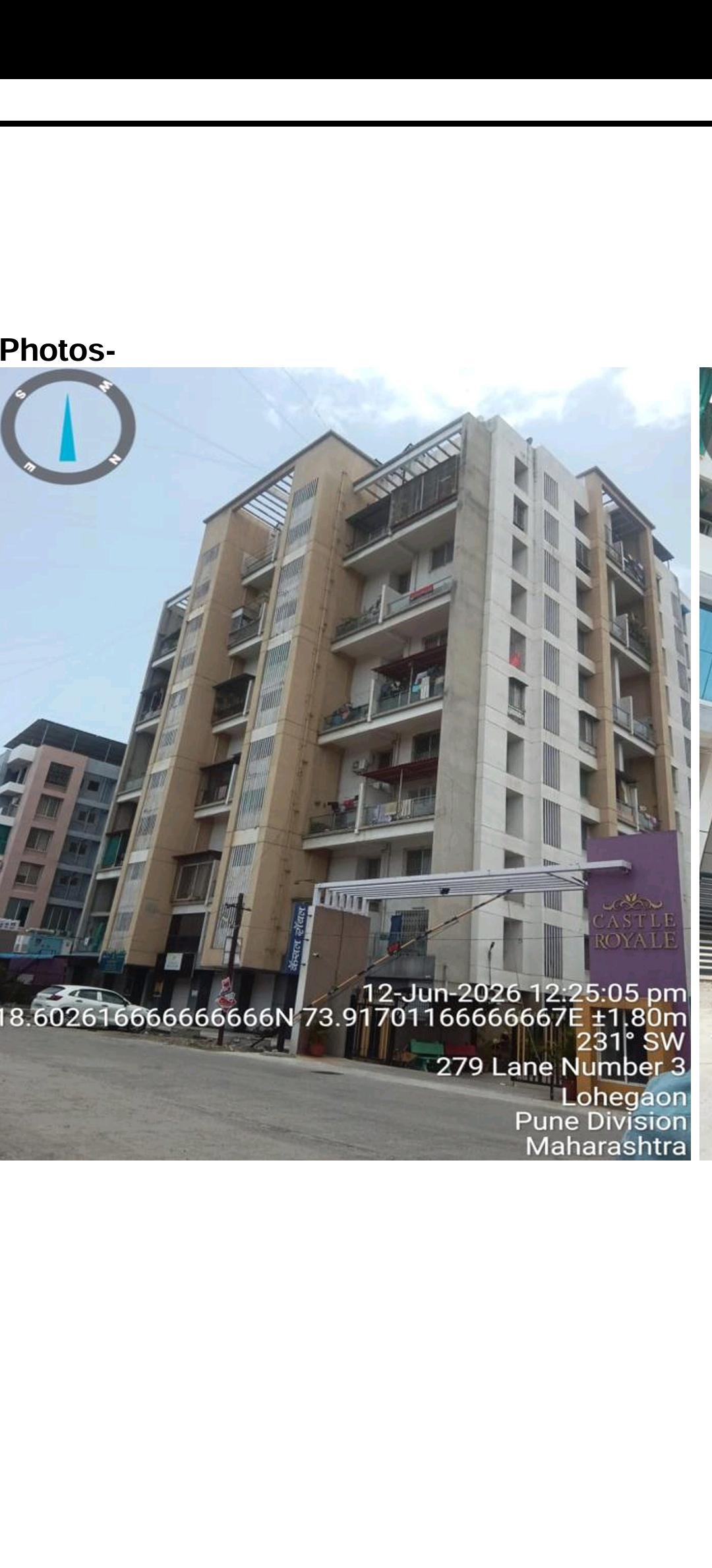 48.89 square meter Flat for sale in flat No 503 in A Building on the fifth floor in the project named as “Castle Royale” being constructed upon land situated at Revenue Village- Lohagaon, Taluka- haveli, District Pune, LOHEGAON Pune — photo 2