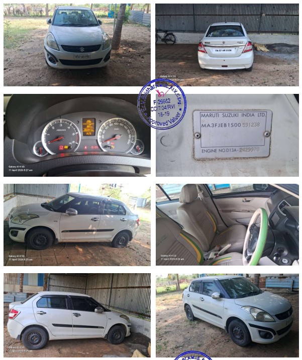 2014 Maruti Suzuki Dzire LXi Compact sedan 283341 km 12 years for sale in Canara Bank’s Recovery yard premises Dindigul — photo 2