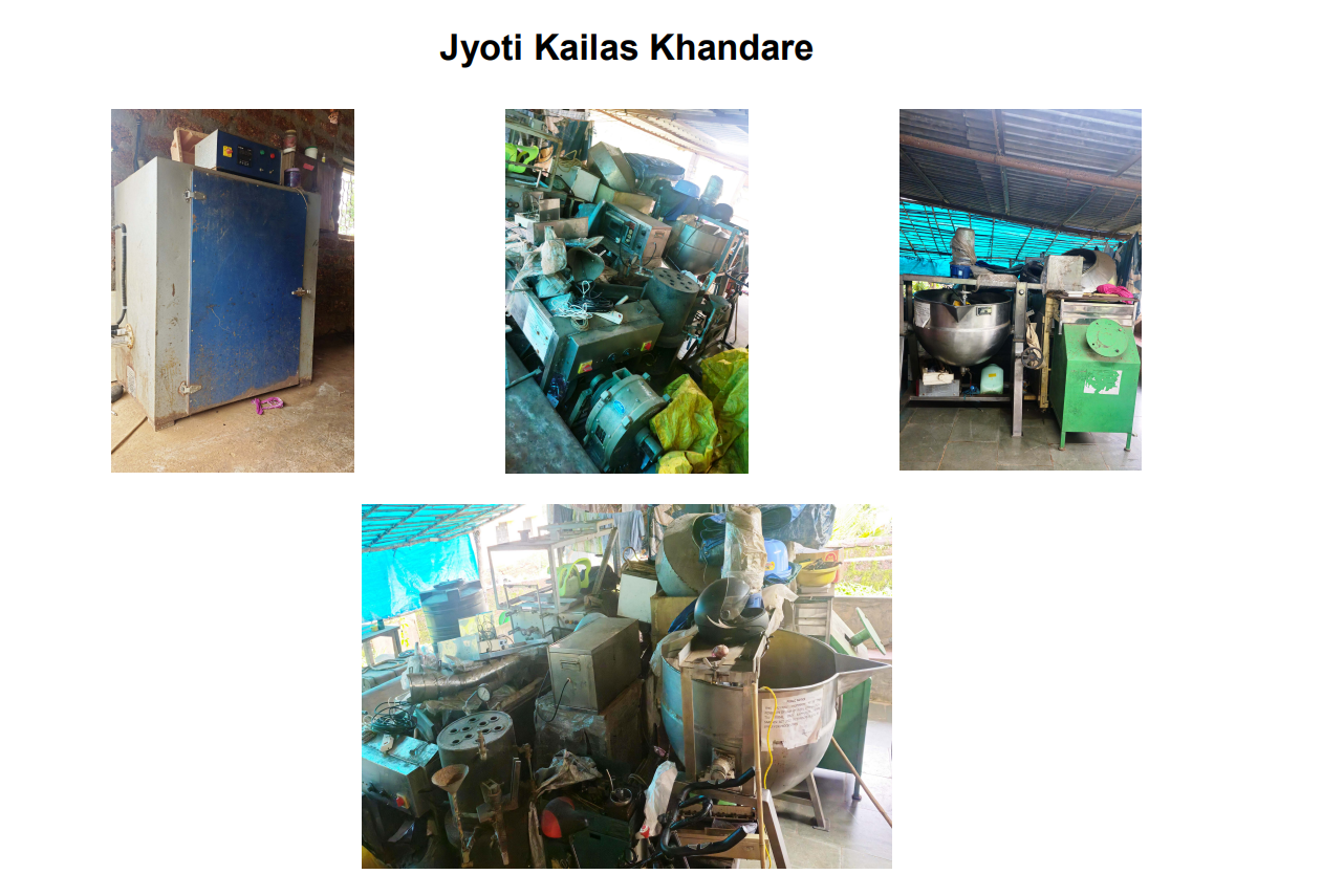 Cashew Nut Dryer, Sealing Machine with Compressor, Boiler, Coating Pan, Syrup Steam Mixer, Incense stick Machine with Dryer, Computer, Printer, Furniture, Frayums Fryer, Dosa Machine, Pop Corn Machine, Oven, Flour Machine. for sale in oras Sindhudurg — photo 1