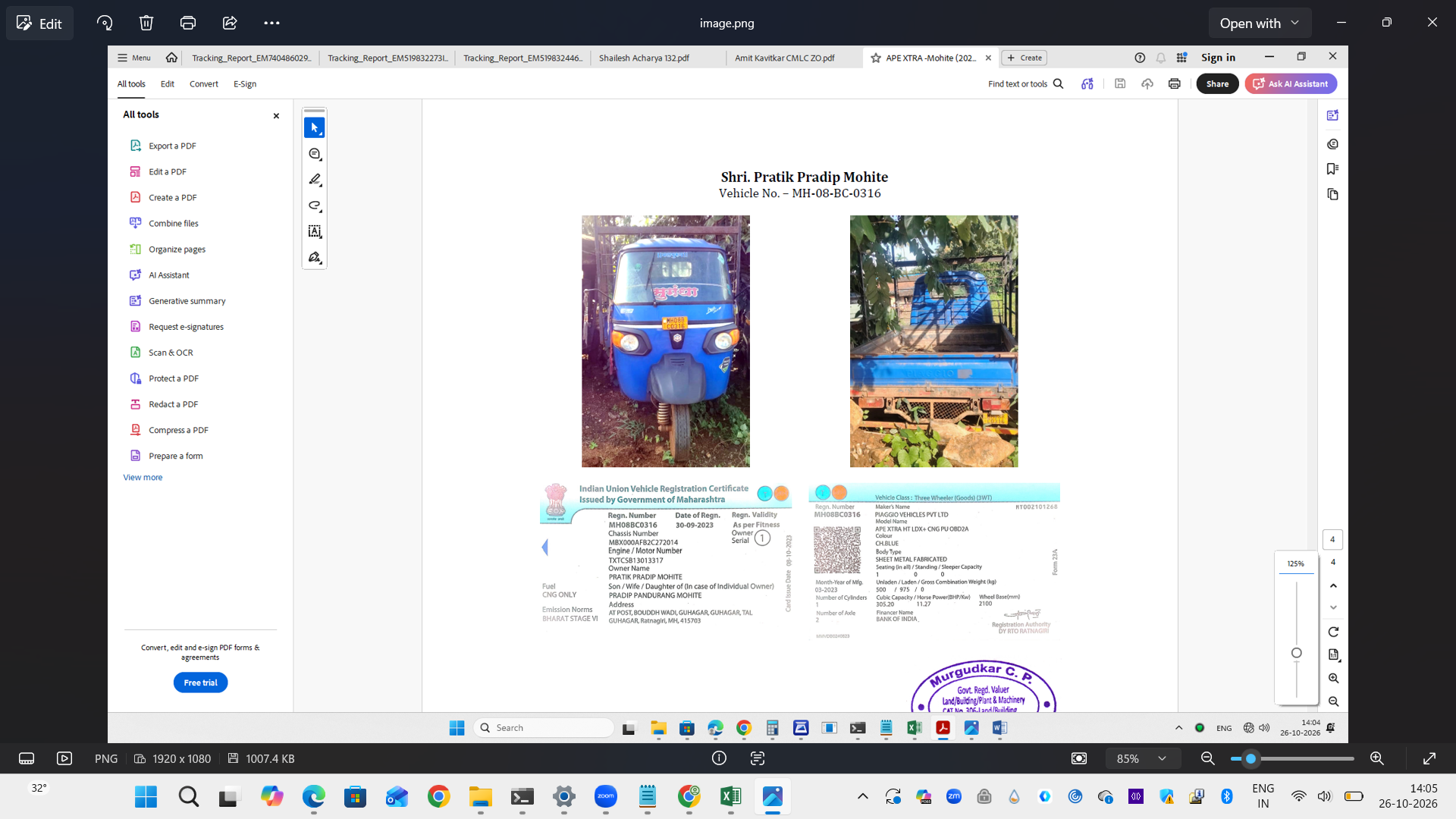 2023 Piaggio Vehicles Ape Xtra LDX Plus Diesel Cargo 5000 km 3 years for sale in Guhagar Guhagar — photo 2