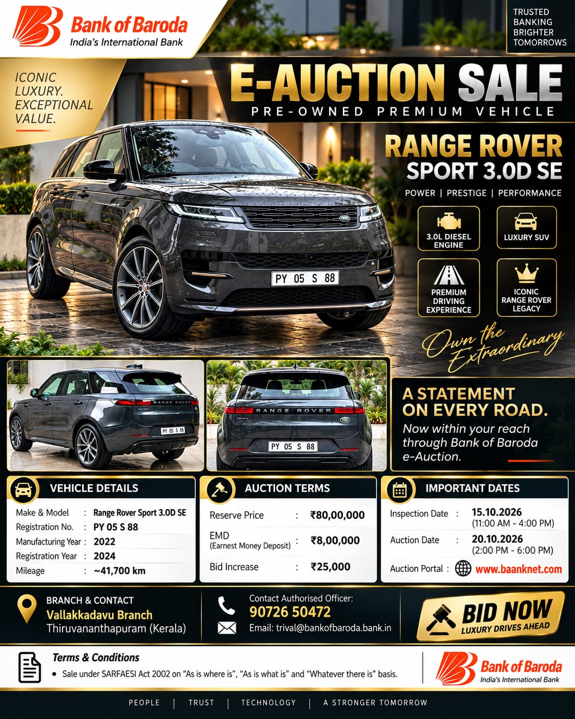 2022 Land Rover Range Rover Sport SV Edition Two SUV 41558 km 4 years for sale in MIDHUN Alappuzha — photo 2